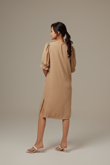Roxian Puffy Dress in Khaki