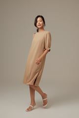 Roxian Puffy Dress in Khaki