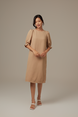 Roxian Puffy Dress in Khaki