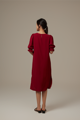 Roxian Puffy Dress in Maroon