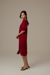 Roxian Puffy Dress in Maroon