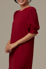 Roxian Puffy Dress in Maroon