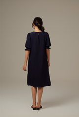 Roxian Puffy Dress in Navy Blue