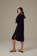 Roxian Puffy Dress in Navy Blue