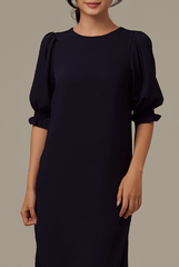 Roxian Puffy Dress in Navy Blue