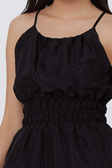 Hannah Ruched Dress in Black