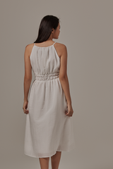 Hannah Ruched Dress in White
