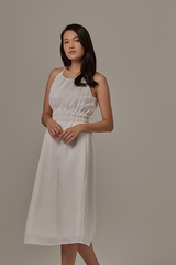 Hannah Ruched Dress in White