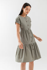 Jolene Tiered Dress in Green