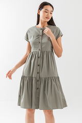 Jolene Tiered Dress in Green
