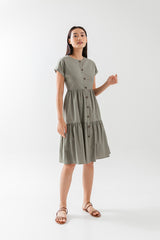 Jolene Tiered Dress in Green