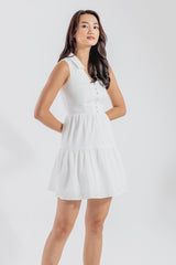 Alisha Tiered Dress in White