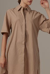 Breanna Shirt Dress in Khaki