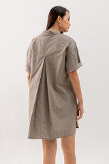 Breanna Shirt Dress in Khaki