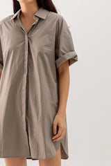 Breanna Shirt Dress in Khaki