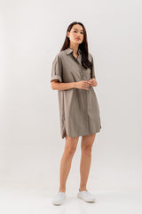 Breanna Shirt Dress in Khaki