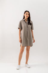 Breanna Shirt Dress in Khaki