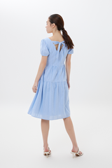 Lilian Tiered Dress in Baby Blue