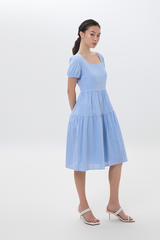 Lilian Tiered Dress in Baby Blue