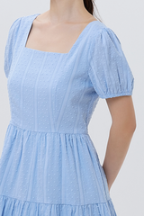 Lilian Tiered Dress in Baby Blue