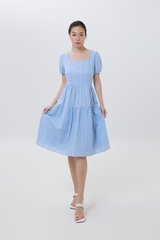 Lilian Tiered Dress in Baby Blue