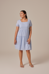 Lilian Tiered Dress in Baby Blue