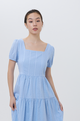 Lilian Tiered Dress in Baby Blue