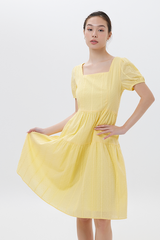 Lilian Tiered Dress in Butter