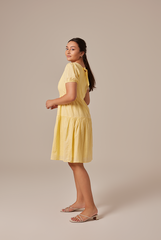 Lilian Tiered Dress in Butter