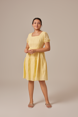 Lilian Tiered Dress in Butter