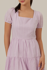 Lilian Tiered Dress in Lavender