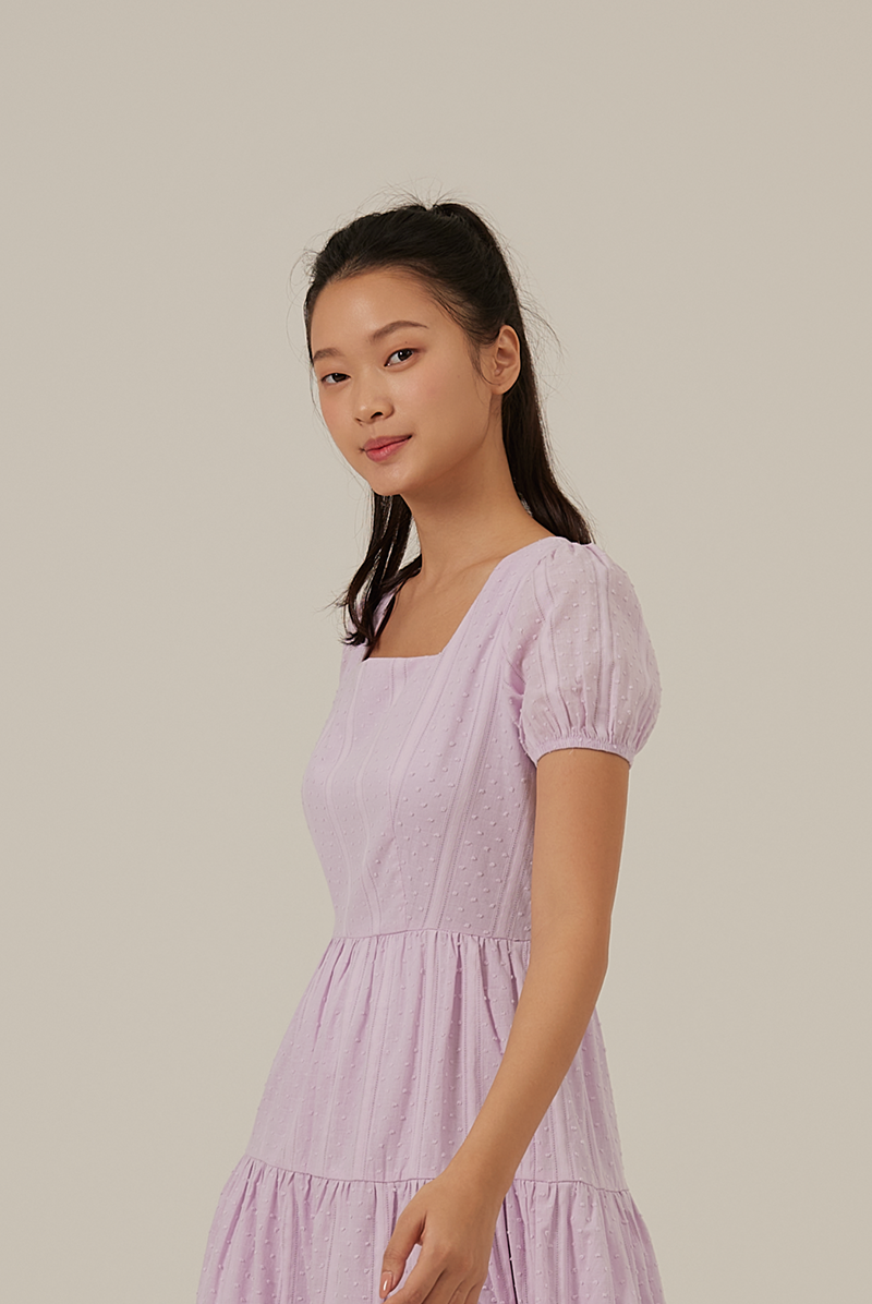 Lilian Tiered Dress in Lavender