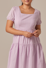 Lilian Tiered Dress in Lavender
