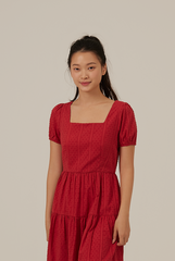 Lilian Tiered Dress in Red