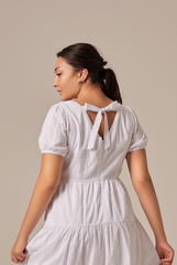 Lilian Tiered Dress in White