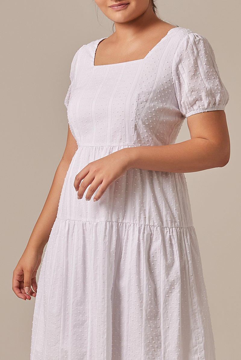Lilian Tiered Dress in White