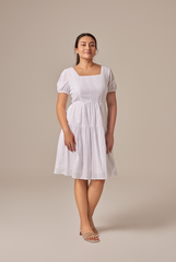 Lilian Tiered Dress in White