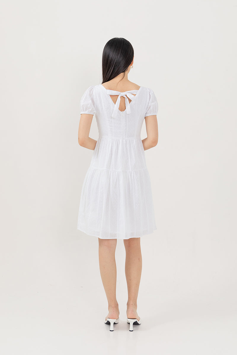 Lilian Tiered Dress in White