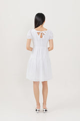Lilian Tiered Dress in White