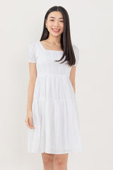 Lilian Tiered Dress in White