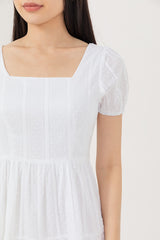 Lilian Tiered Dress in White