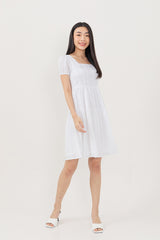 Lilian Tiered Dress in White