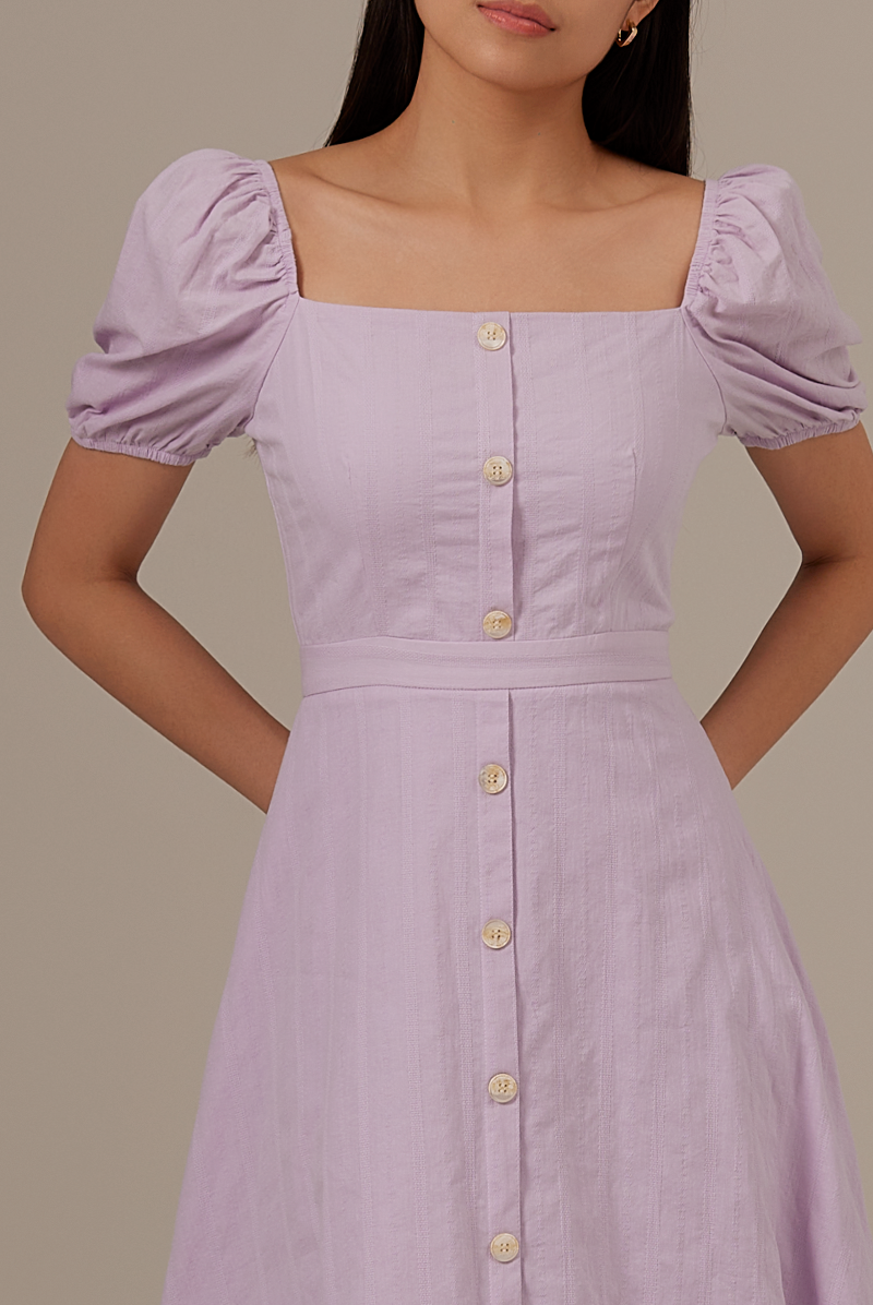 Alice Fitted Midi Dress in Light Purple