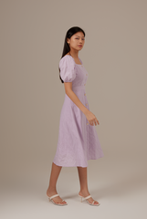 Alice Fitted Midi Dress in Light Purple