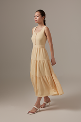 Esther Tiered Maxi Dress in Daffodil