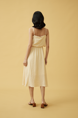 Sherly Ruched Waist Dress in Apricot