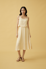 Sherly Ruched Waist Dress in Apricot