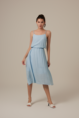 Sherly Ruched Waist Dress in Baby Blue