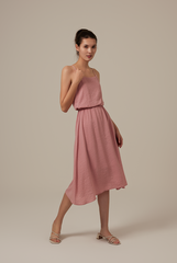 Sherly Ruched Waist Dress in Dusty Pink