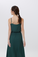 Sherly Ruched Waist Dress in Emerald